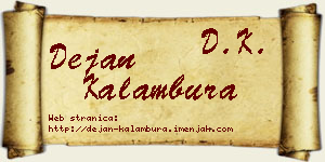 Dejan Kalambura vizit kartica